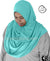Aqua Blue Plain - Salima 1-2 Easy Georgette Shayla Long Rectangle Hijab 30"x70"