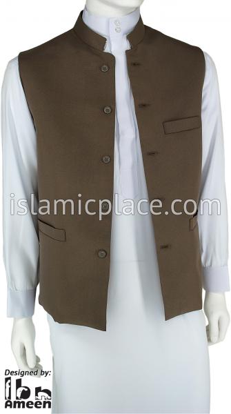 Taupe - Shaykh Waistcoat Vest by Ibn Ameen