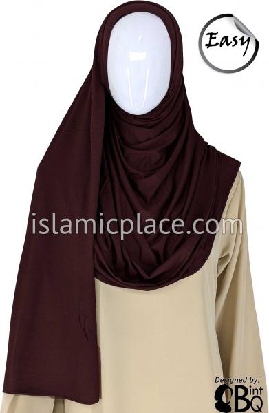 Auburn Brown Plain - Easy Aisha Jersey Shayla Long Rectangle Hijab 30"x70"
