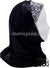 Black and White Snow Flakes with Black Wrap - Kuwaiti Scarf