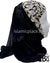 Black and Yellow Petal Design on White Base with Black Wrap - Kuwaiti Scarf