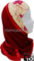 Pink Roses on Beige Base with Red Wrap - Kuwaiti Scarf