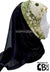 Olive and Cream Flower Print with Black Wrap - Kuwaiti Scarf