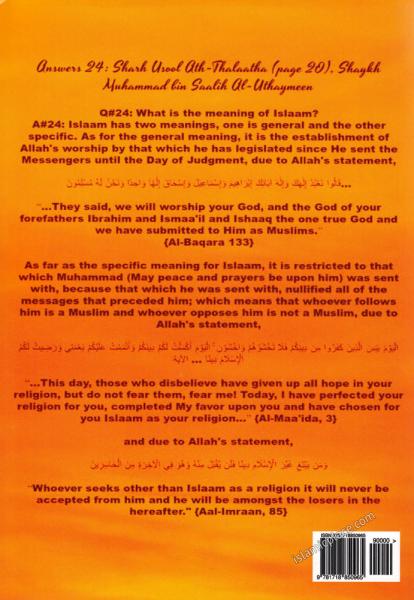 Seeking the Hereafter Through Questions & Answers Surrounding Usool Ath-Thalaatha