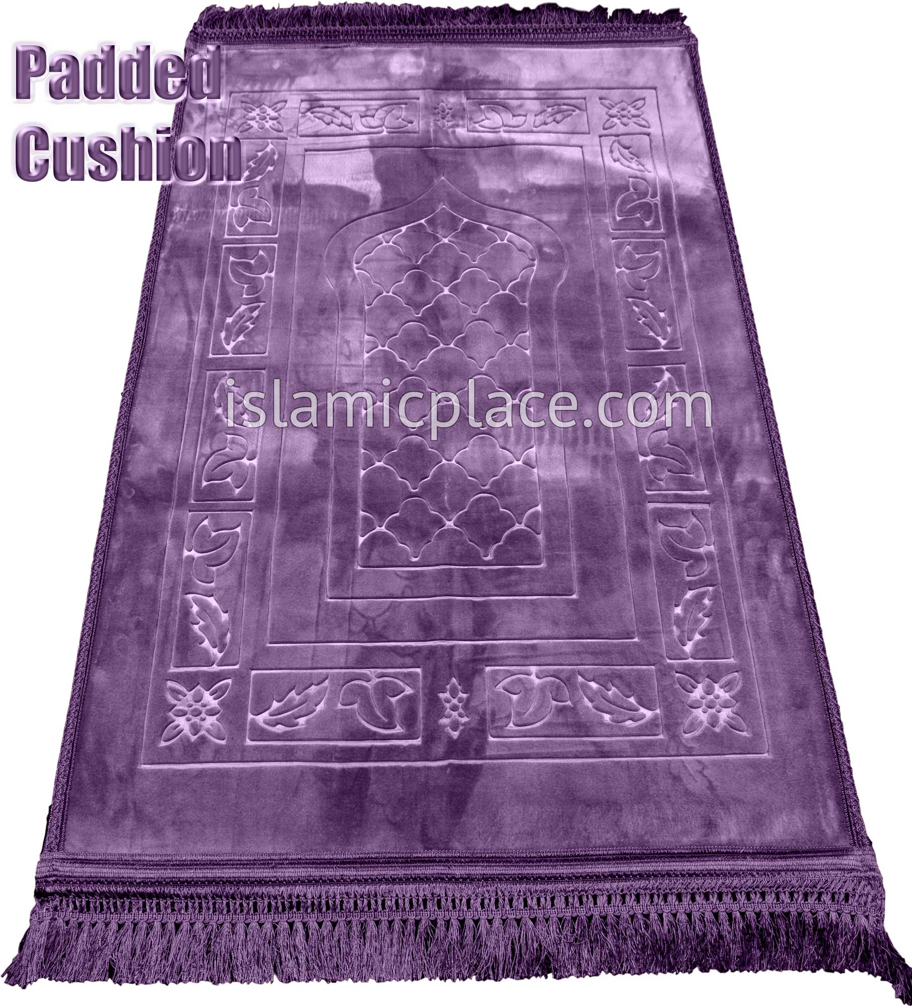 Purple - Orthopedic Padded Foam Cushion Luxurious Prayer Rug