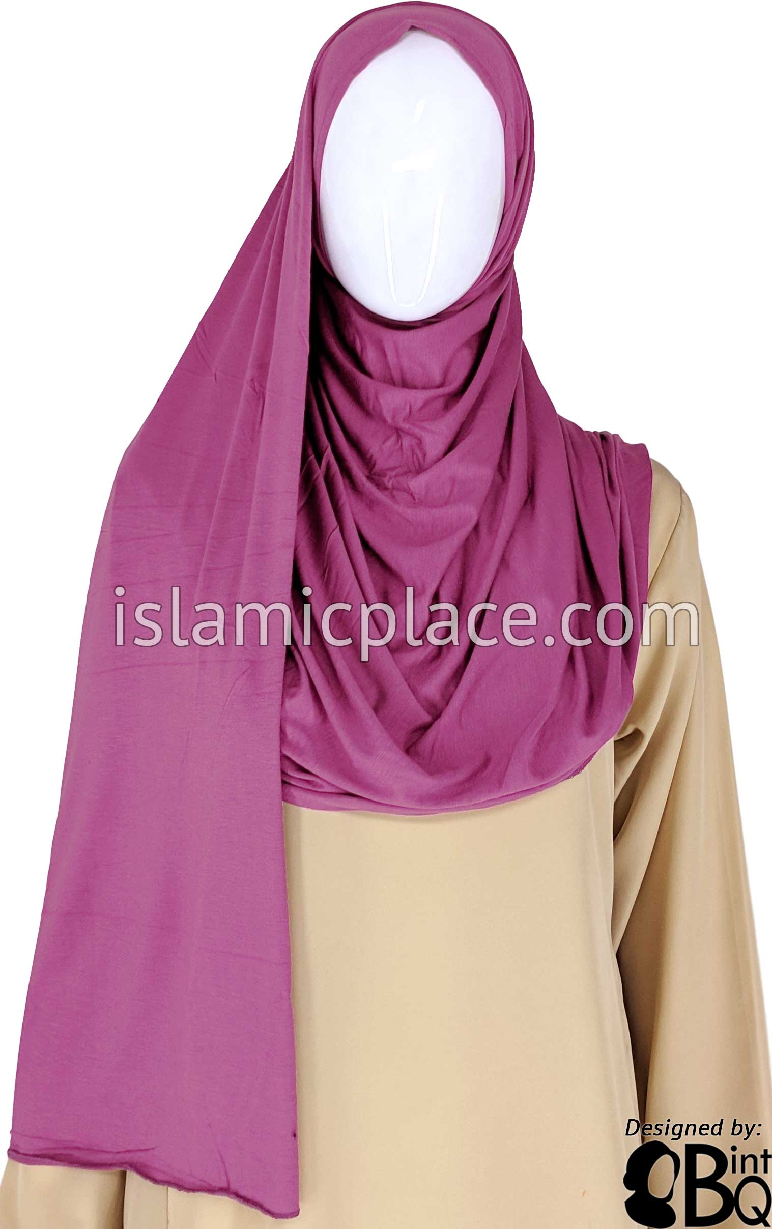 Concord Grape Plain - Jamila Jersey Shayla Long Rectangle Hijab 30"x70"