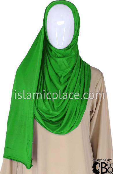 Emerald Green Plain - Jamila Jersey Shayla Long Rectangle Hijab 30"x70"