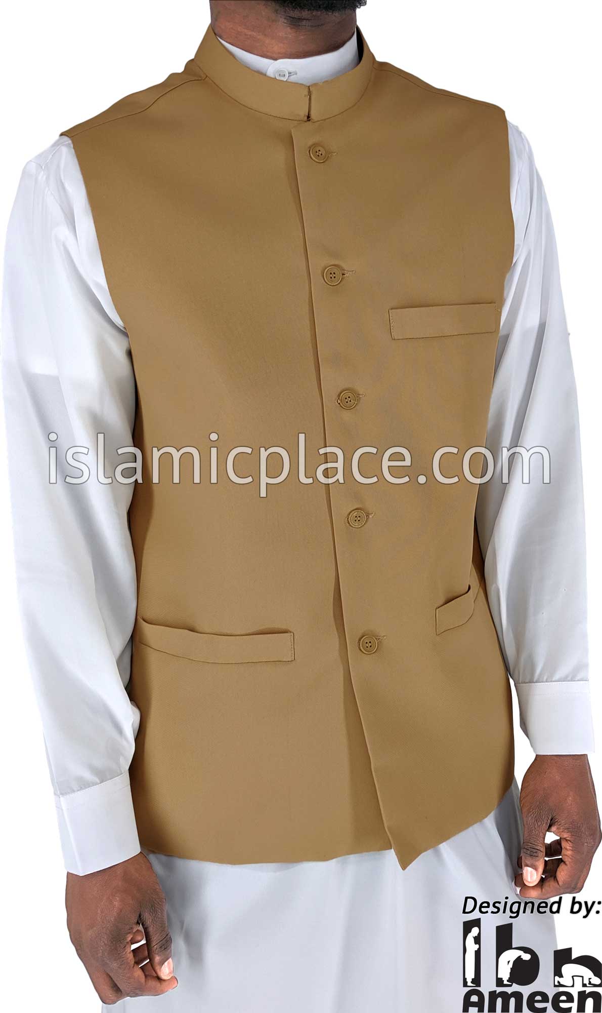Khaki - Shaykh Waistcoat Vest by Ibn Ameen