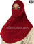 Burgundy - Plain Teen to Adult (Large) Hijab Al-Amira with Built-in Niqab
