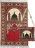 Red - Traditional Masjid Design Prayer Rug with Matching Zipper Carrying Bag