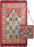 Red - Tile Mihrab Design Prayer Rug with Matching Zipper Carrying Bag
