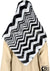 Black And White Zigzag in Motion - 45" Square Printed Khimar