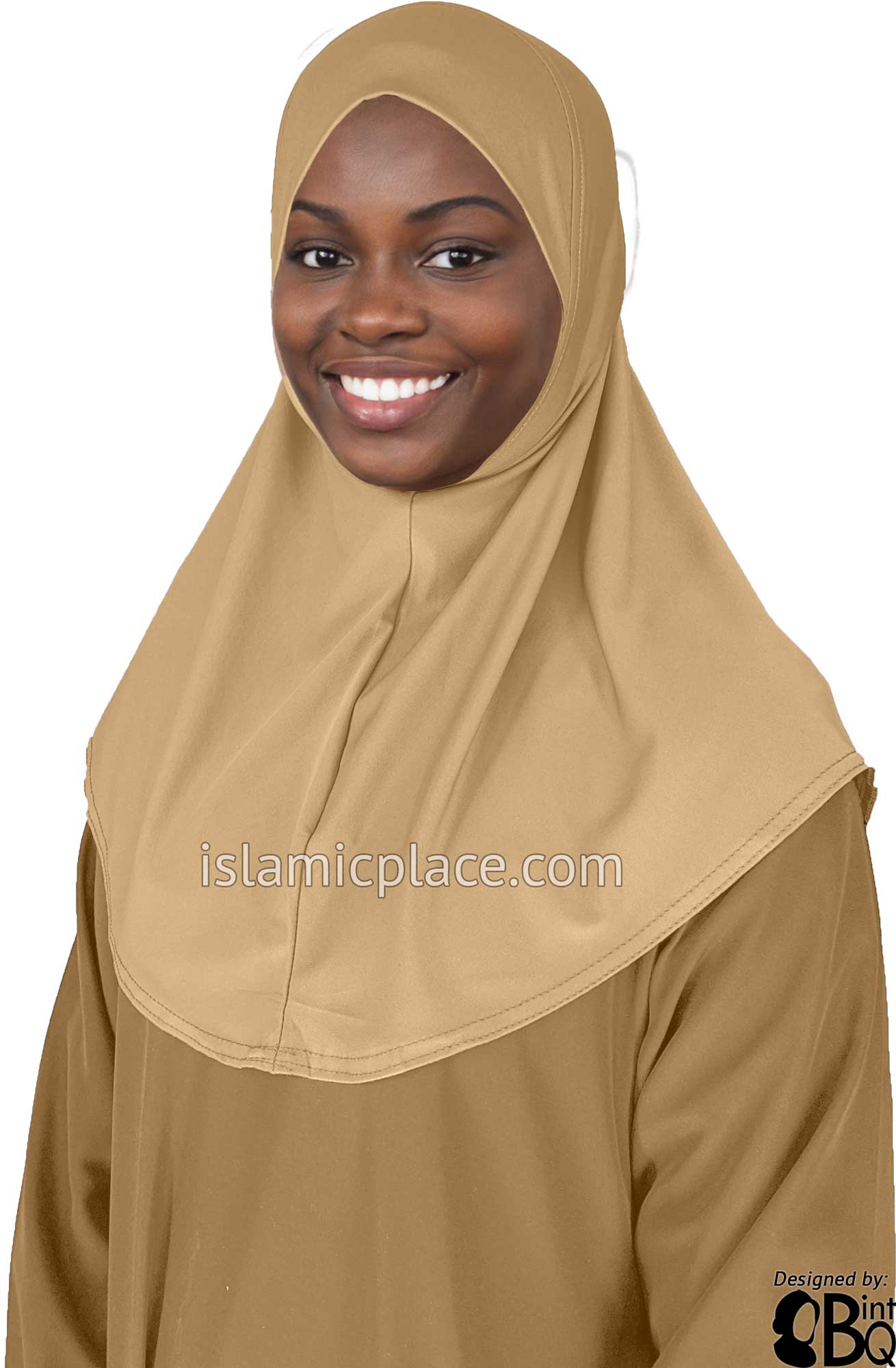 Oatmeal - Luxurious Lycra Hijab Al-Amira - Teen to Adult (Large) 1-piece style