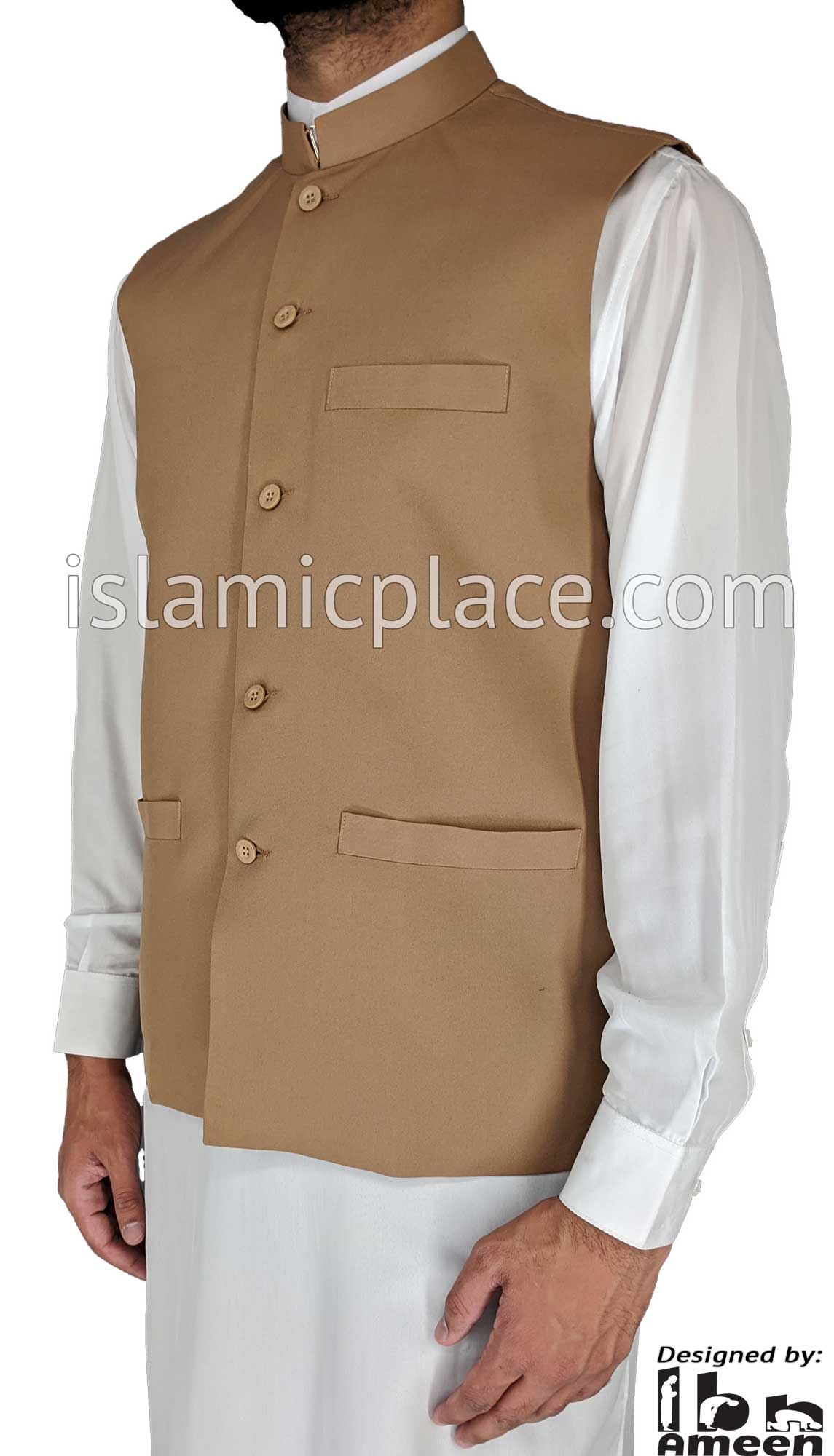 Tan - Shaykh Waistcoat Vest by Ibn Ameen