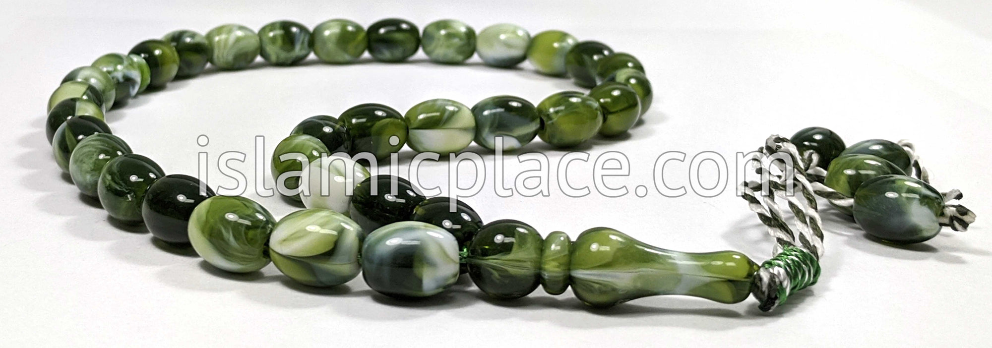 Marble Green - Rashid Tasbih Prayer Beads