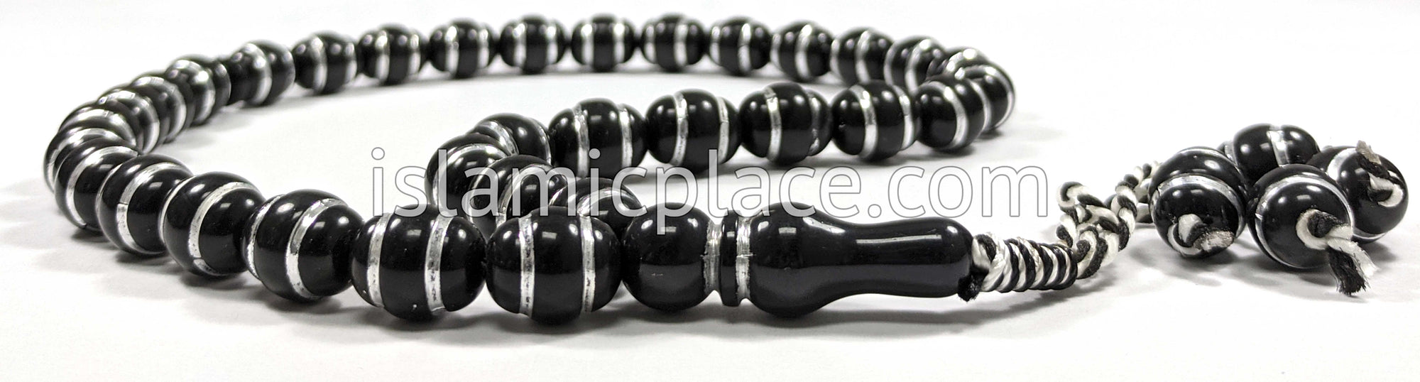 Black - Double Band Design Tasbih with 33 Prayer Beads