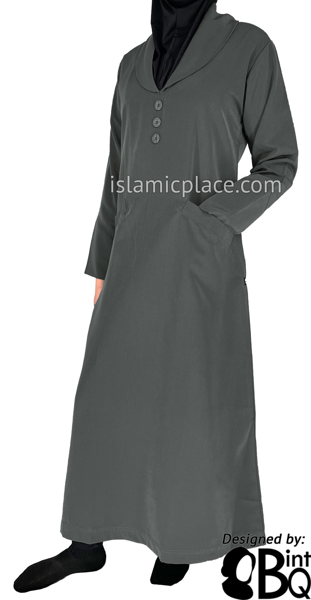 Gray - Nabiha Stylish Abaya by BintQ - BQ232