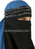 Silver Stones on Black Niqab - Three Glittery Stripes Design 10