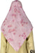 Floating Pink Flowers on Baby Pink - 45" Square Printed Khimar