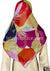 Fuchsia Pink, Red, Lime Green and White Jumbo Flower Petals Design - 45" Square Printed Khimar