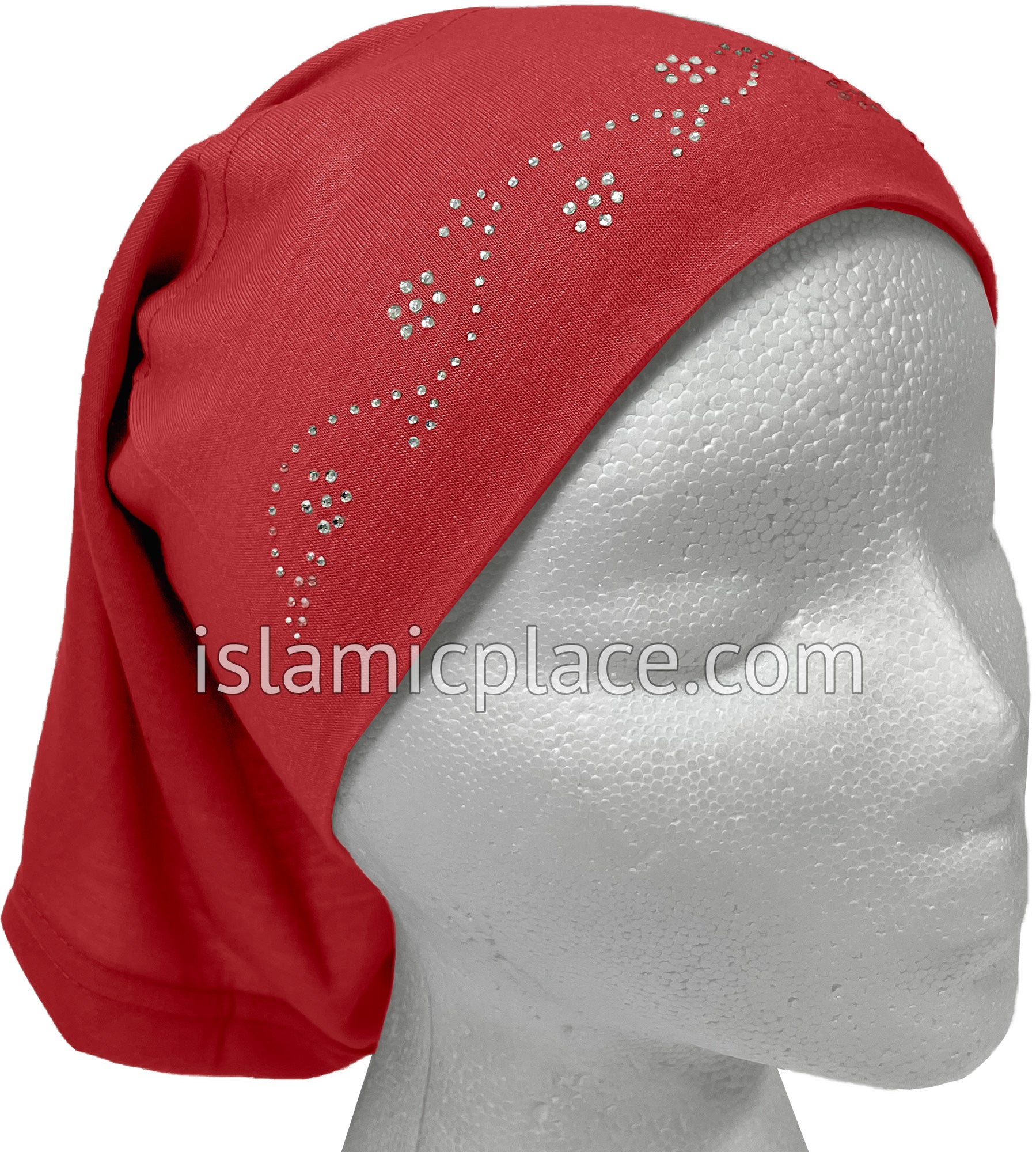 Coral Red - Underscarf with Rhinestones