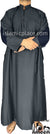 Charcoal Gray - Malik Style Men Thob by Ibn Ameen