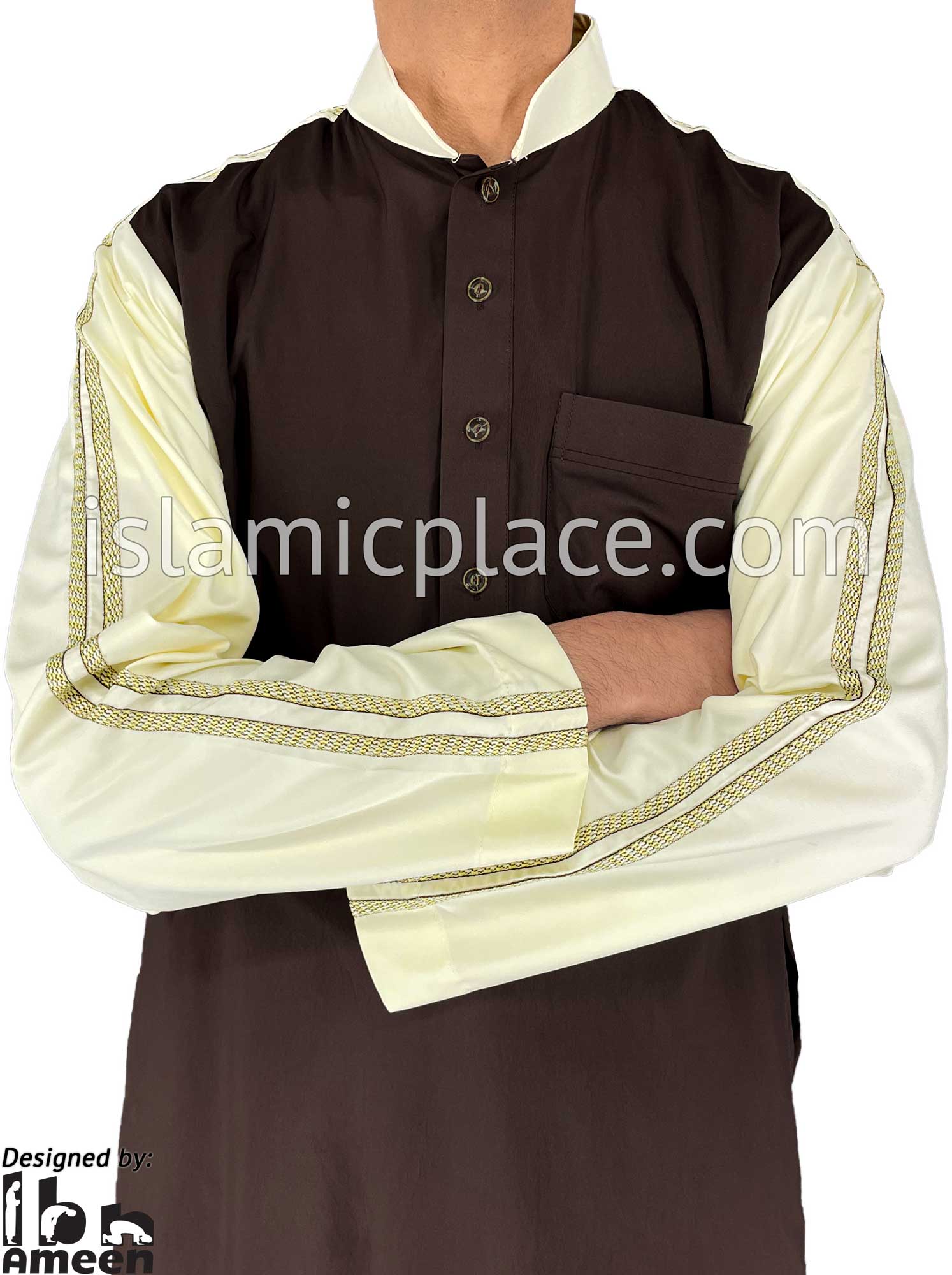 Brown - Razzaq Style Men Thob by Ibn Ameen