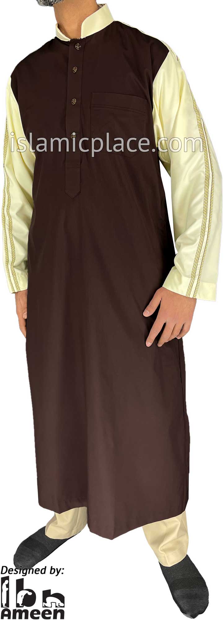 Brown - Razzaq Style Men Thob by Ibn Ameen