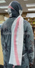 Pink Crossing Lines on Charcoal Gray and White - Soft Viscose Printed Shayla Long Rectangle Hijab 34"x72"
