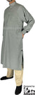 Heather Gray - Men Saudi Ad-Daffah Plain Kameez by Ibn Ameen with Visible Buttons