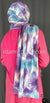 Purple, Sky Blue and White Truffula Design - Print Jersey Shayla Long Rectangle Hijab 30"x70"