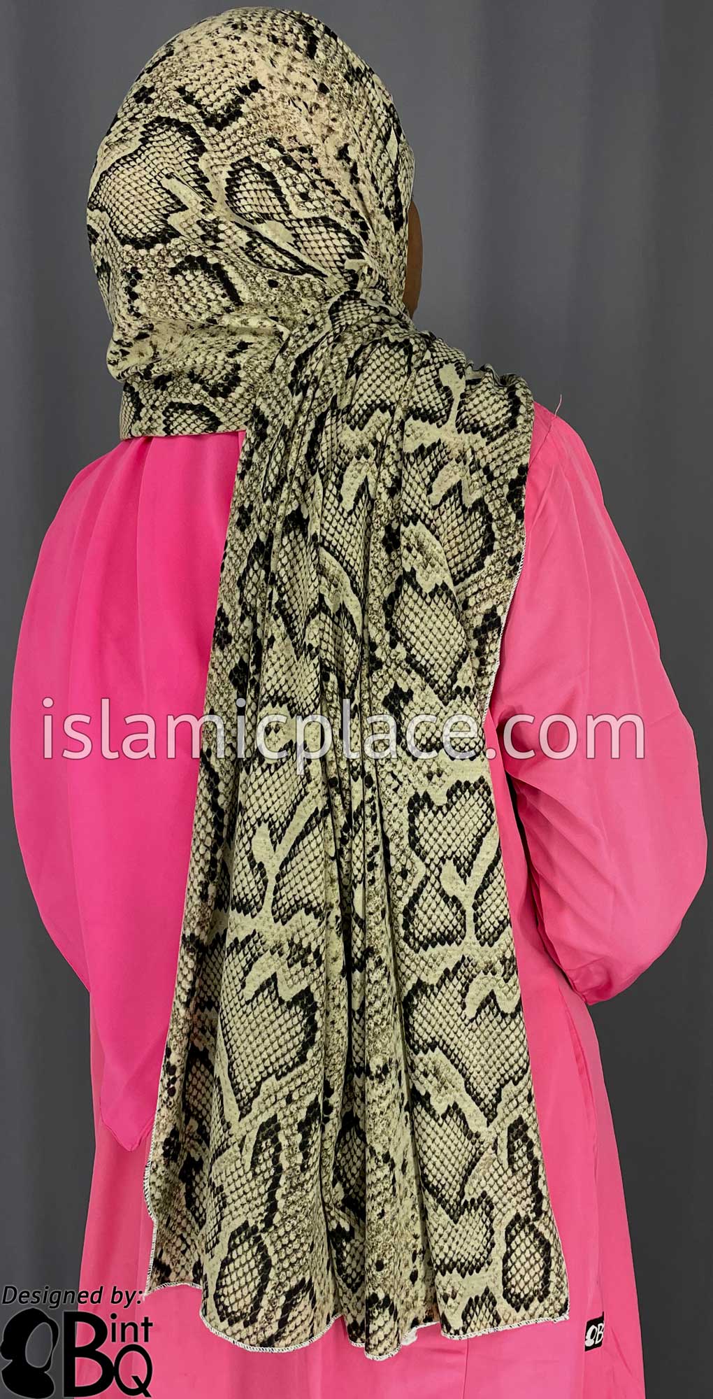 Dark Tan and Black Snake Skin Print - Print Jersey Shayla Long Rectangle Hijab 30"x70"