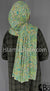 Shades of Green, Blue and Orange Paisley on Oyster Base - Print Jersey Shayla Long Rectangle Hijab 30"x70"