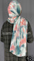 Coral, Ocean Green and Navy BlueTruffula Design - Print Jersey Shayla Long Rectangle Hijab 30"x70"