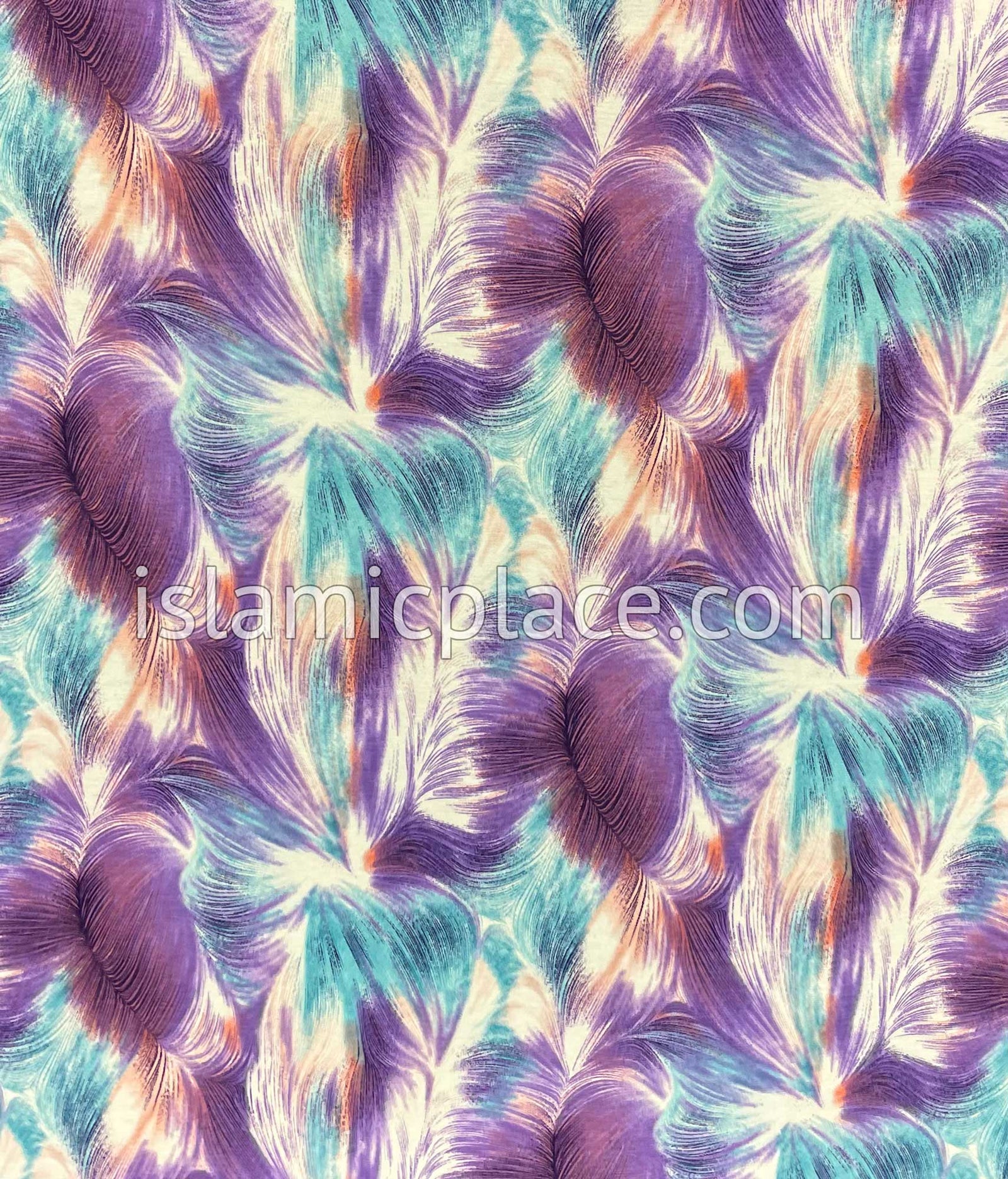 Purple, Sky Blue and White Truffula Design- Printed Teen to Adult (Large) Hijab Al-Amira (1-piece style)