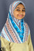 Aqua Blue, Chai and Plum Aztec Pattern - Printed Girl size (1-piece) Hijab Al-Amira