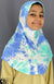 Blue, Ocean Green and White Tie-Dye Design - Printed Girl size (1-piece) Hijab Al-Amira