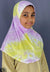 Light Cabaret, Yellow and White Tie-Dye Design - Printed Girl size (1-piece) Hijab Al-Amira