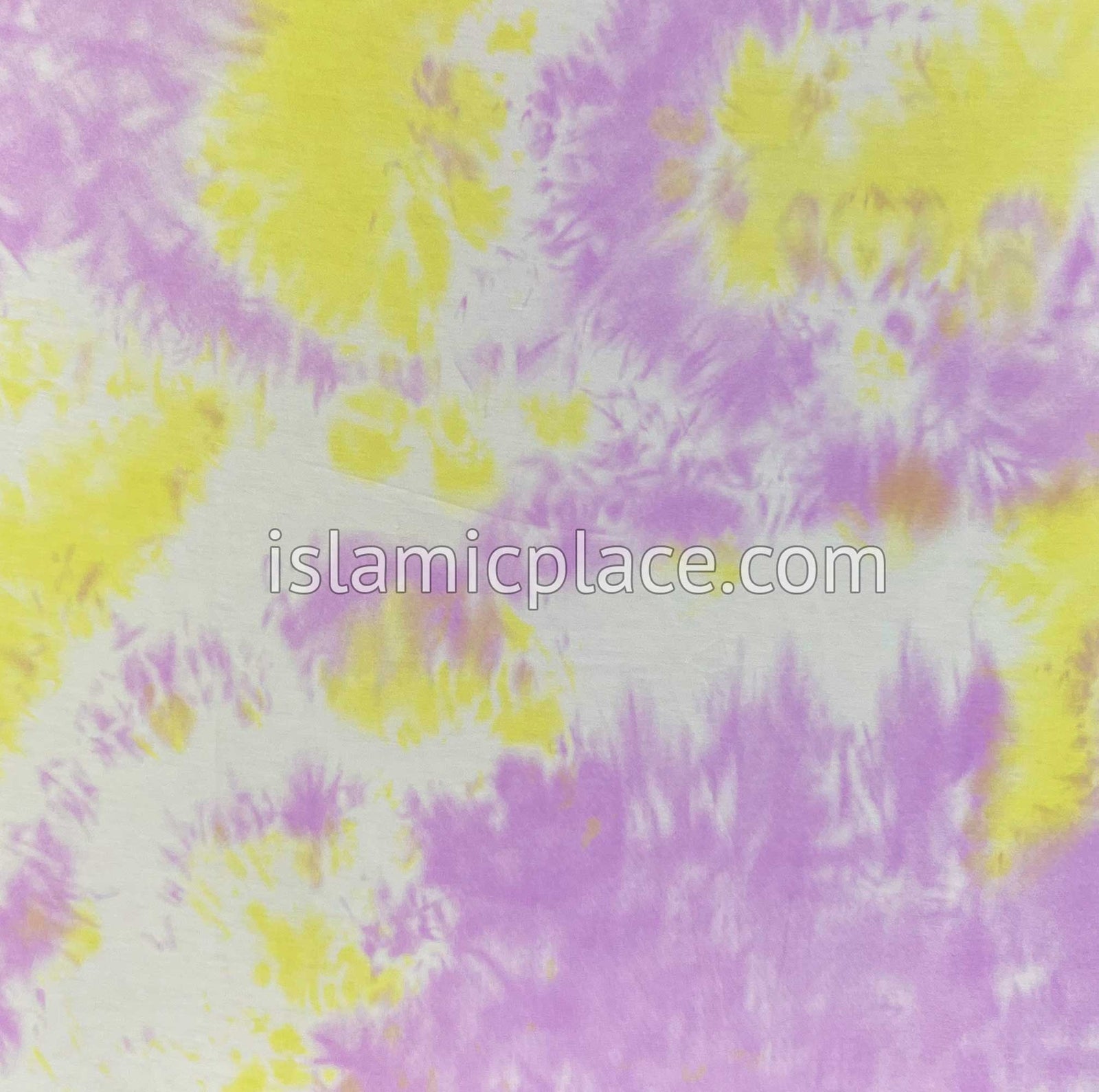 Light Cabaret, Yellow and White Tie-Dye Design - Printed Girl size (1-piece) Hijab Al-Amira