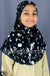 Black and White Smudges - Printed Girl size (1-piece) Hijab Al-Amira