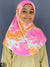 Orange, Pink and White Tie-Dye Design - Printed Girl size (1-piece) Hijab Al-Amira