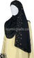 Black with Golden Stones in Design 61 - Georgette Chiffon Shayla Long Rectangle Hijab 30"x70"