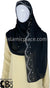 Black with Silver Stones in Design 120 - Georgette Chiffon Shayla Long Rectangle Hijab 30"x70"