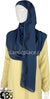DenimBlue with Navy Stones in Design 30 - Georgette Chiffon Shayla Long Rectangle Hijab 30"x70"