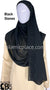 Black with Black Stones in Design 86 - Georgette Chiffon Shayla Long Rectangle Hijab 30"x70"
