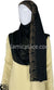 Black with Golden Stones in Design 67 - Georgette Chiffon Shayla Long Rectangle Hijab 30"x70"