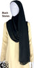 Black with Black Stones in Design 102 - Georgette Chiffon Shayla Long Rectangle Hijab 30"x70"