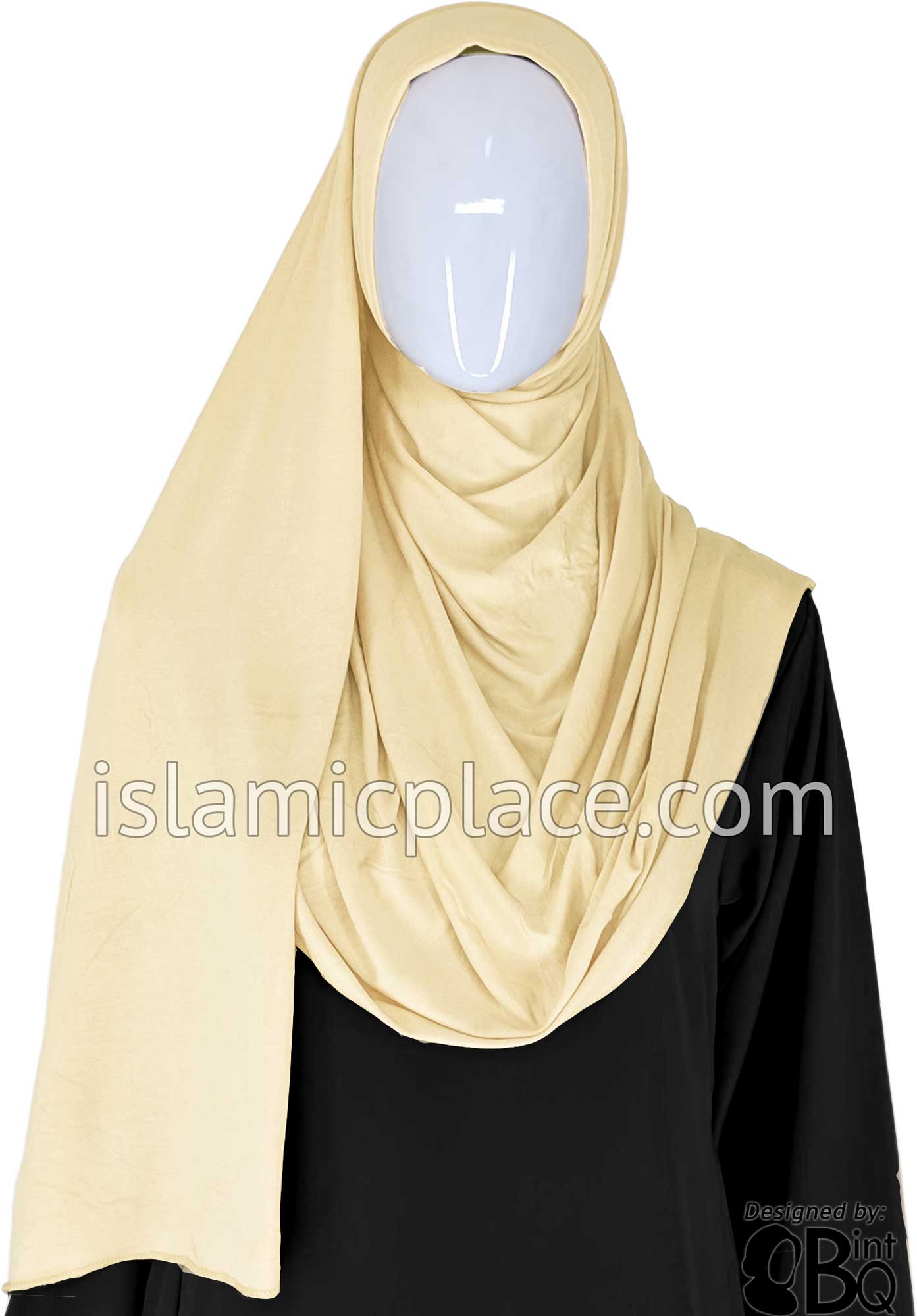 Cream Plain - Jamila Jersey Shayla Long Rectangle Hijab 30"x70"
