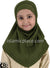 Olive Plain Girl size (2-piece) Hijab Al-Amira