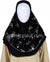 Black - Floral Sketch Hijab Al-Amira Teen to Adult (Large) - Design 9